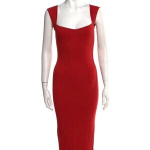 Intermix Ribbed Sheath Halter Dress in Orange (Size P/XS)
